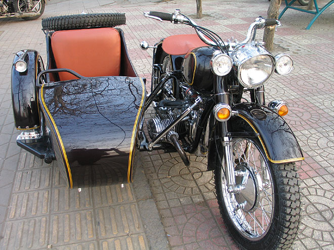 Beijing Sidecar Motorcycles Black Gold Pin Ohv
